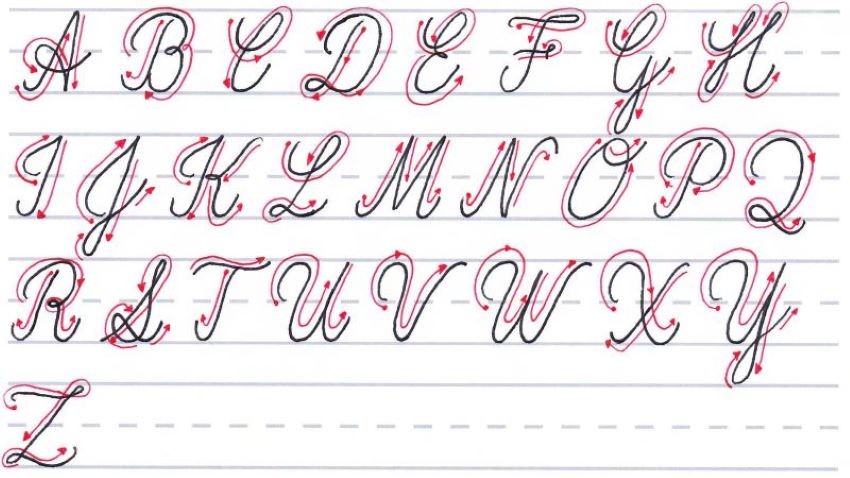cursive calligraphy - uppercase letters